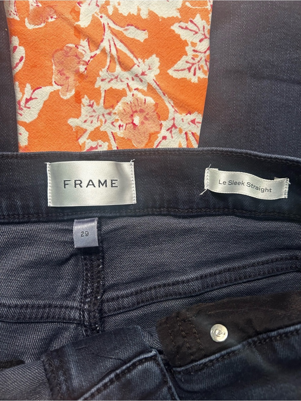Frame Denim Straight Leg Jeans in Dark Indigo
